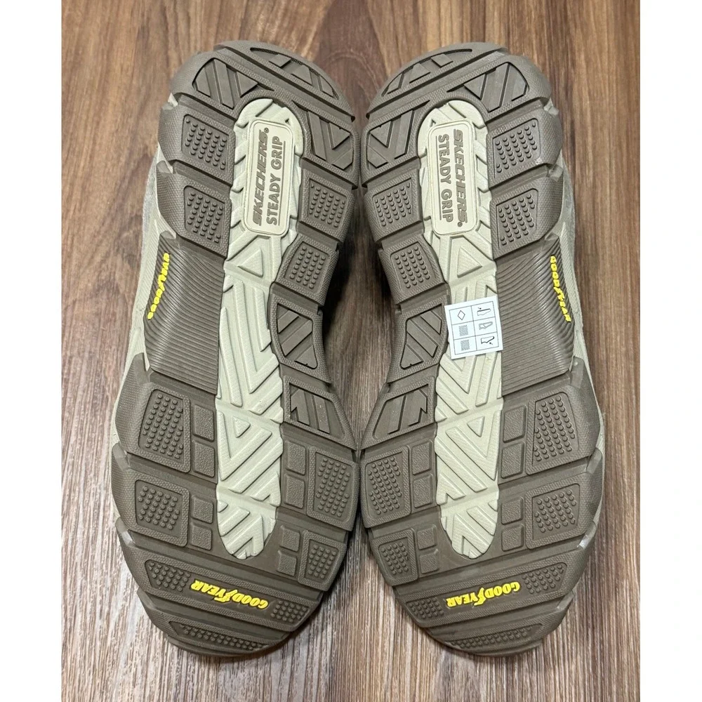 Skechers Relaxed Fit Respected Fallston Taupe Slip On Shoes (204387) Mens Sz 8